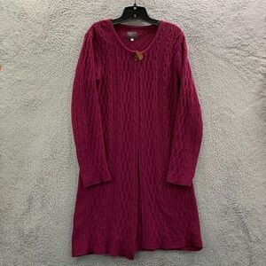 Avoca Ireland Sweater Womens Size 2 / XS Cardigan Top Cable Knit Purple / Red